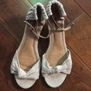 Linen Wedge Sandal
